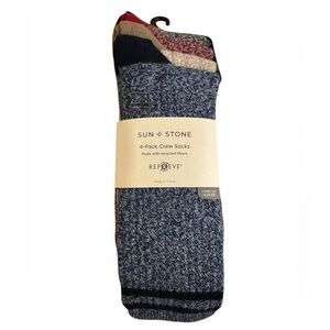 Sun + Stone Men's Multicolor Crew Socks 4-Pack